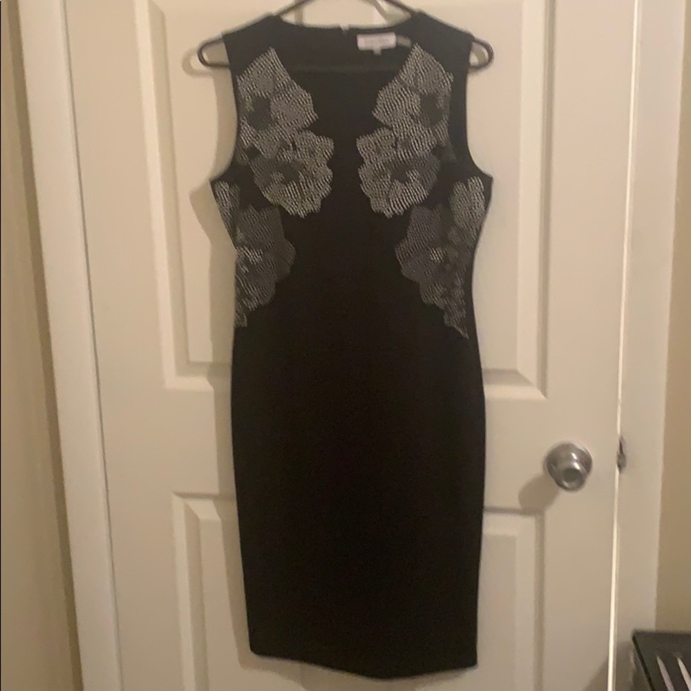 Black Calvin Klein dress with silver stud design